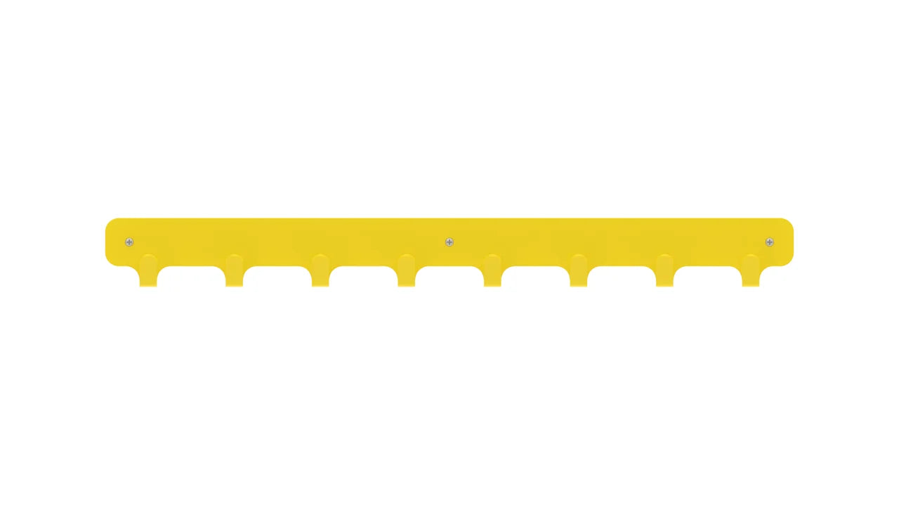 Geel kunststofrand met pinnen voor kapstok hooks - 8 productdisplay