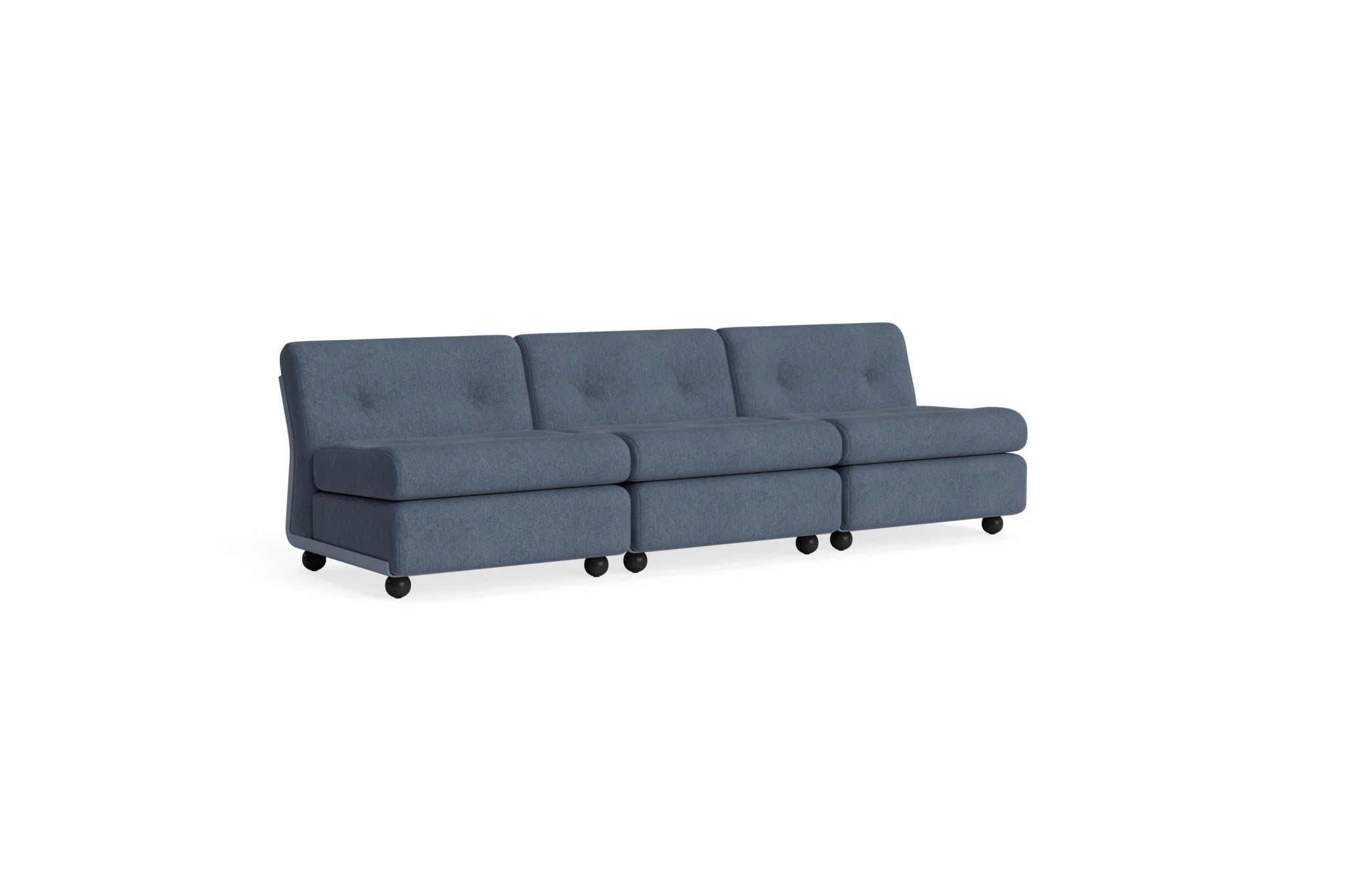 Hay Design Amanta Sofa stof 3 zits - Frost blue shell & Upholstery Turf Blue grey