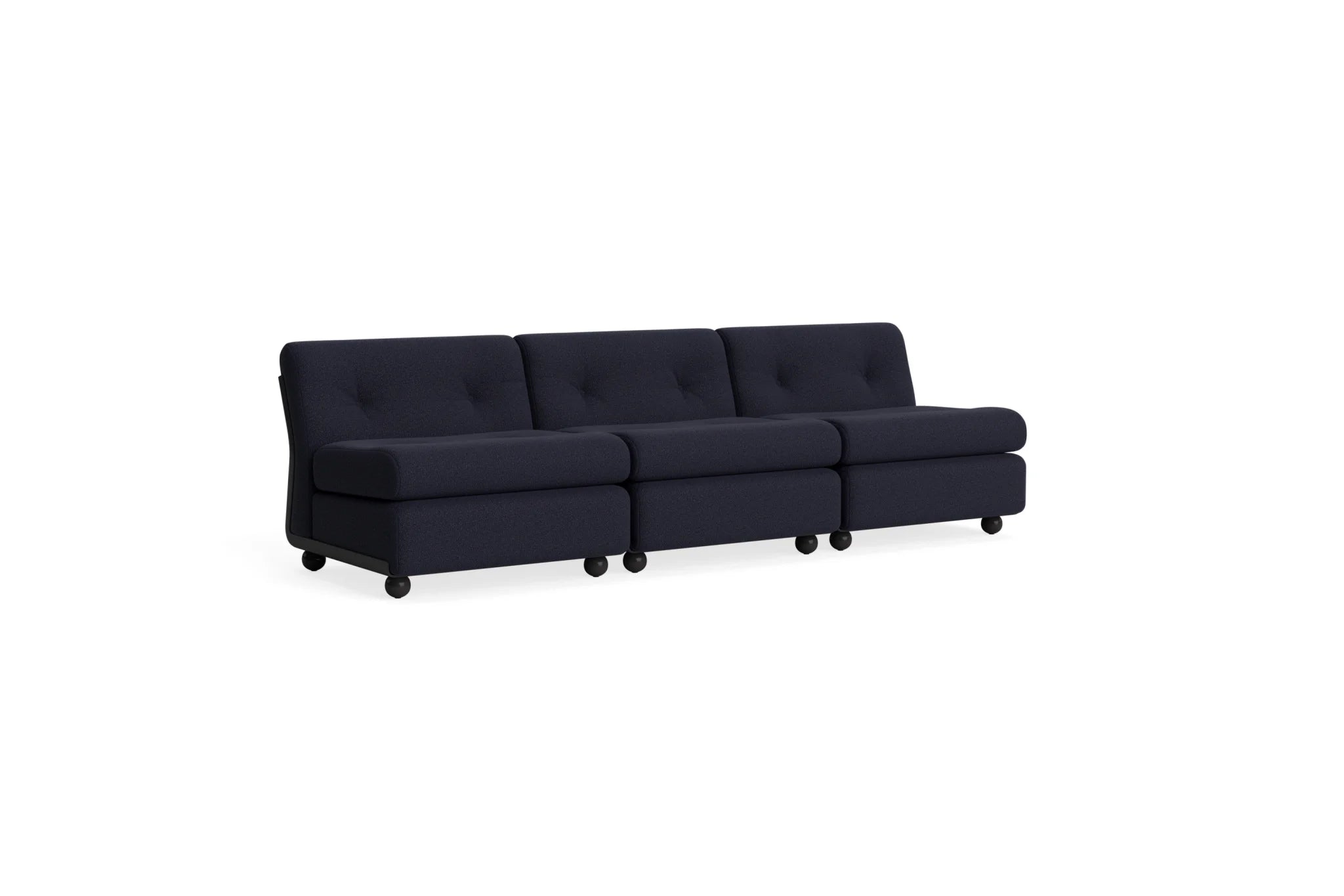 Hay Design Amanta Sofa stof 3 zits - Seater Anthracite & Shell Upholstery Turf Blue Red Mélange