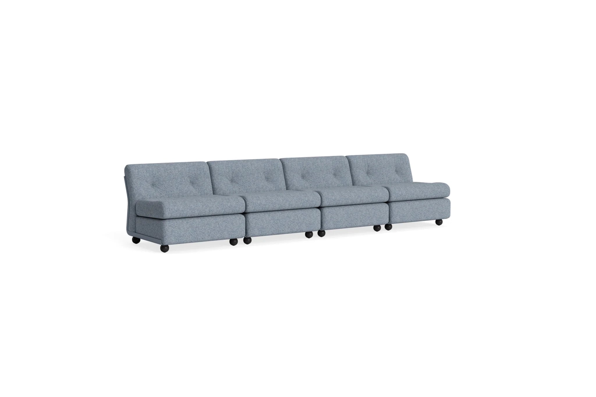 Hay Design Amanta Sofa stof 4 zits - Frost Blue Shell & Upholstery Vanir 733