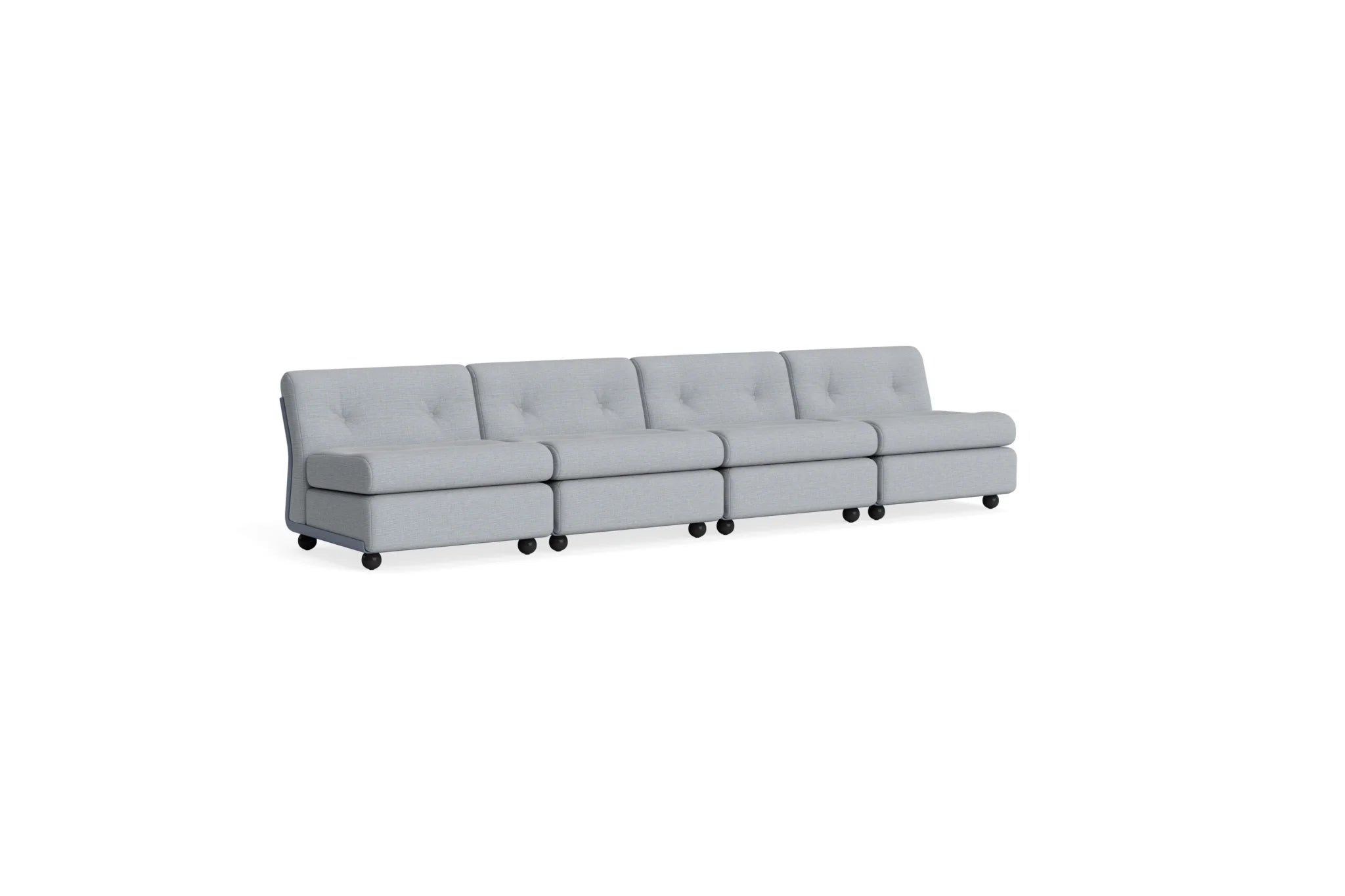 Hay Design Amanta Sofa stof 4 zits - Frost blue shell & Upholstery Naveli 723