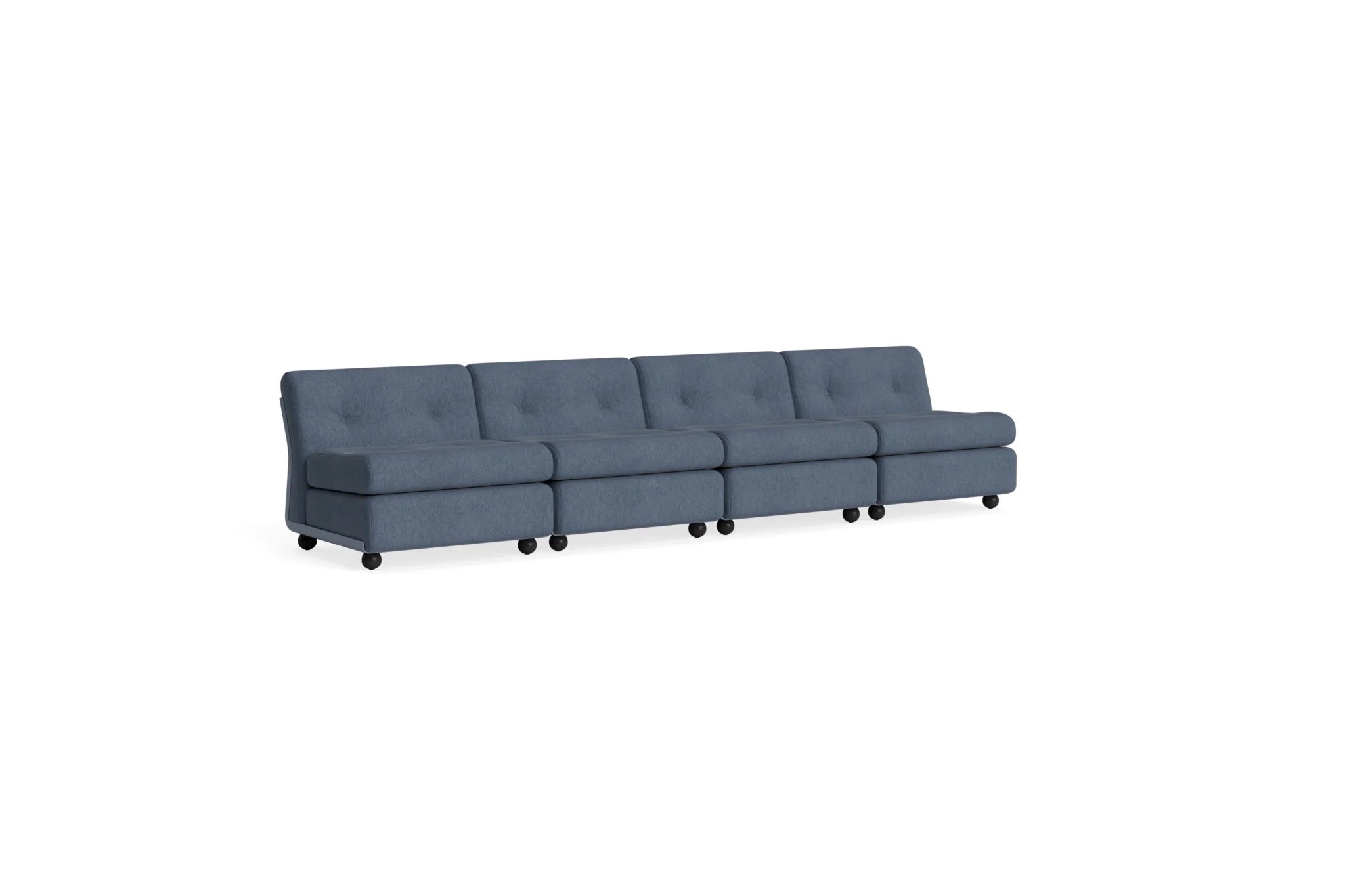 Hay Design Amanta Sofa stof 4 zits - Frost blue shell & Upholstery Turf Blue grey