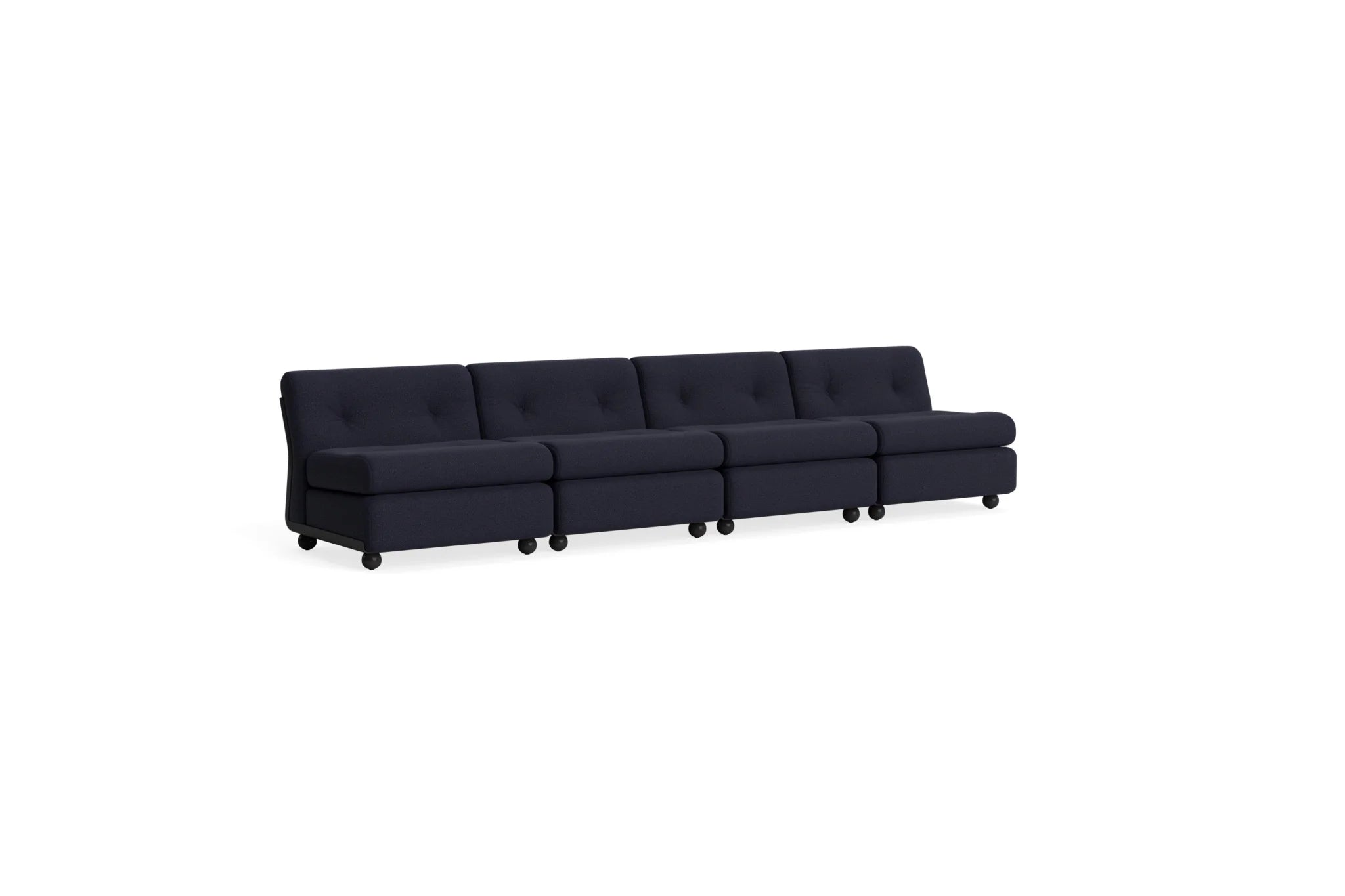 Hay Design Amanta Sofa stof 4 zits - Seater Anthracite & Shell Upholstery Turf Blue Red Mélange
