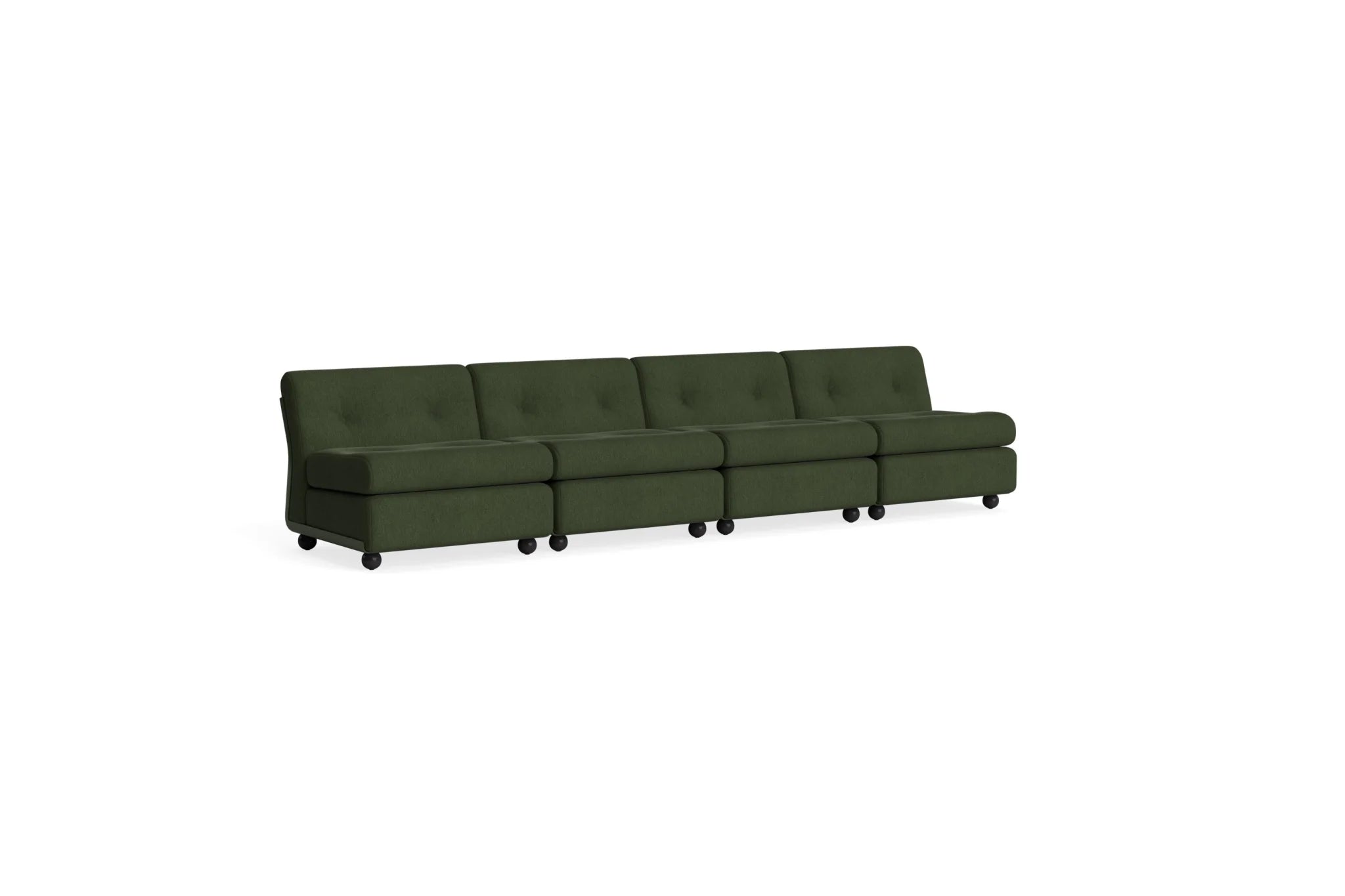 Hay Design Amanta Sofa stof 4 zits - Seater Bottle Green Shell & Upholstery-Turf-Dark Green