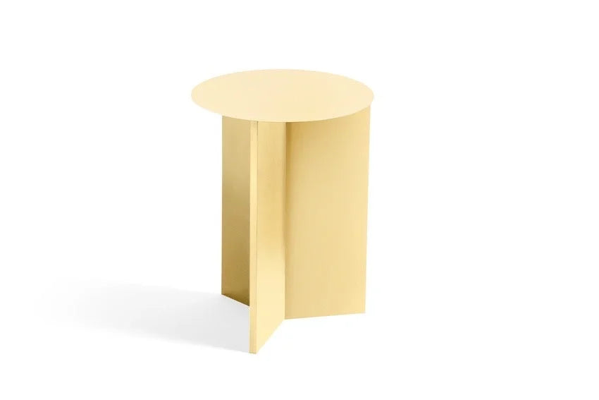 Hay Design bijzettafel Slit rond - lichtgeel - Ø 35 cm.