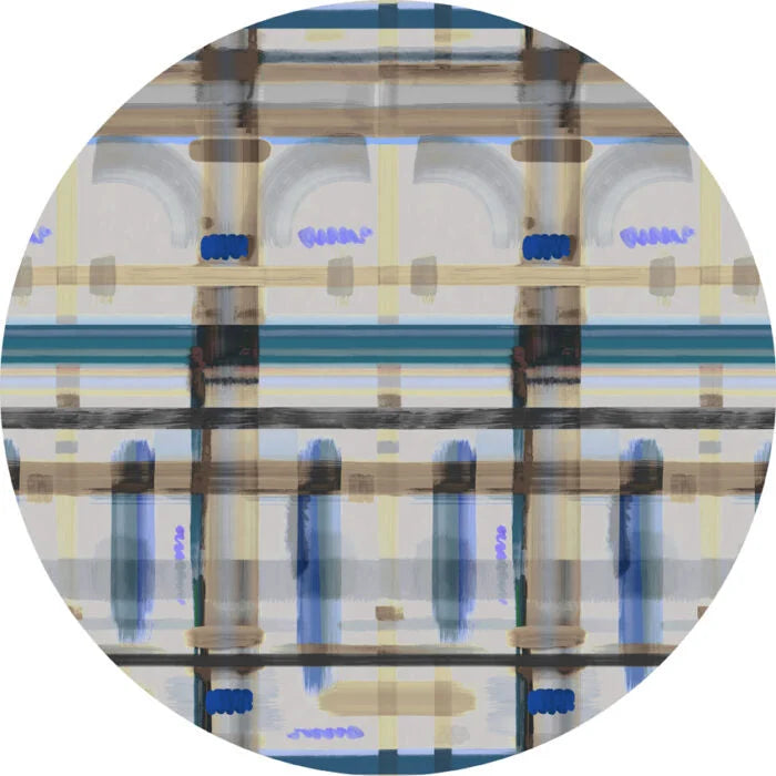 Moooi Carpets Corinthian Check - Cobolt Ø 250 cm.