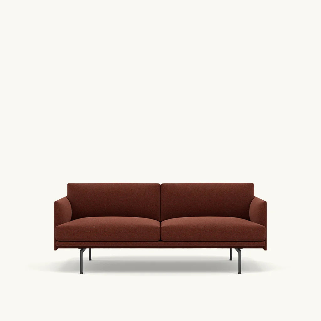 Muuto 2 zits sofa Outline - Ecriture 580 met zwart onderstel