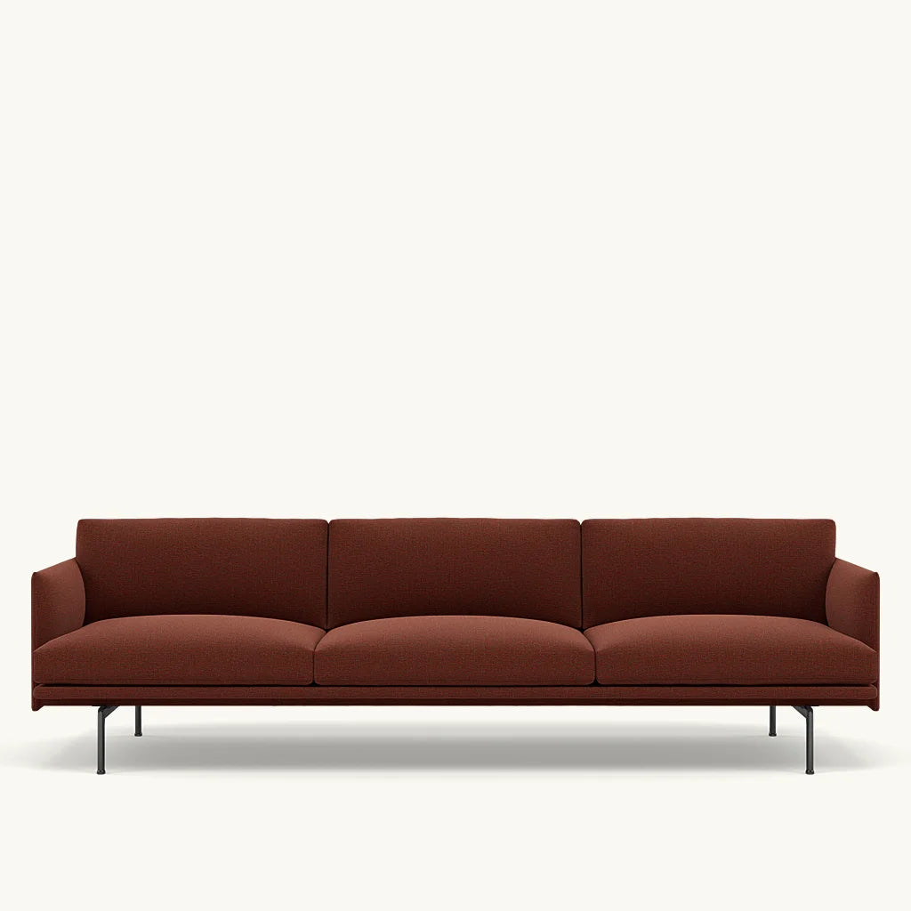 Muuto 3,5 zits sofa Outline - Ecriture 580 met zwart onderstel