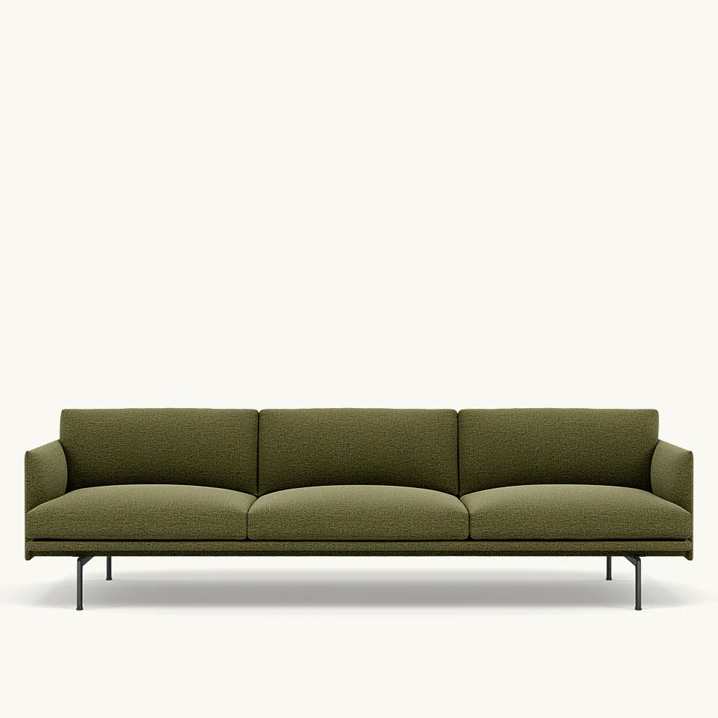 Muuto 3,5 zits sofa Outline - Ecriture 970 met zwart onderstel