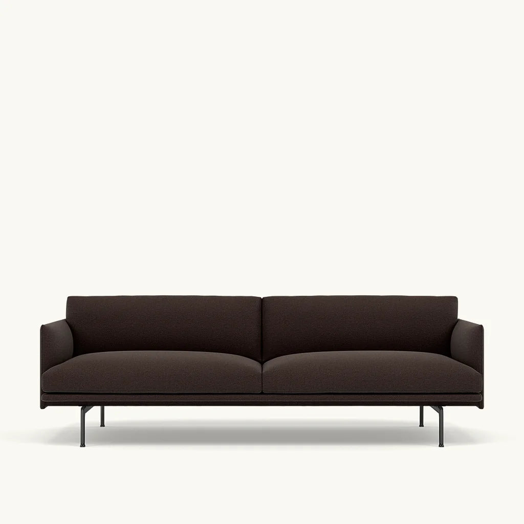 Muuto 3 zits sofa Outline - Ecriture 380 met zwart onderstel