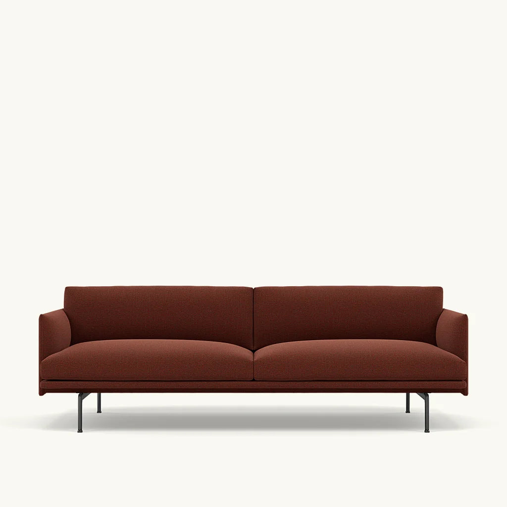 Muuto 3 zits sofa Outline - Ecriture 580 met zwart onderstel