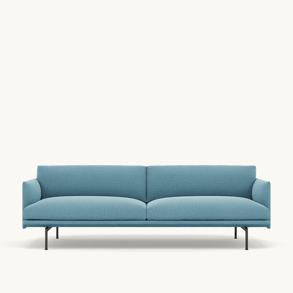 Muuto 3 zits sofa Outline - Ecriture 760 met zwart onderstel