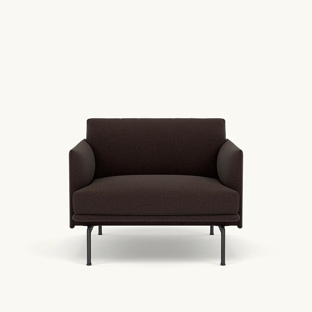 Muuto fauteuil Outline - Ecriture 380 met zwart onderstel