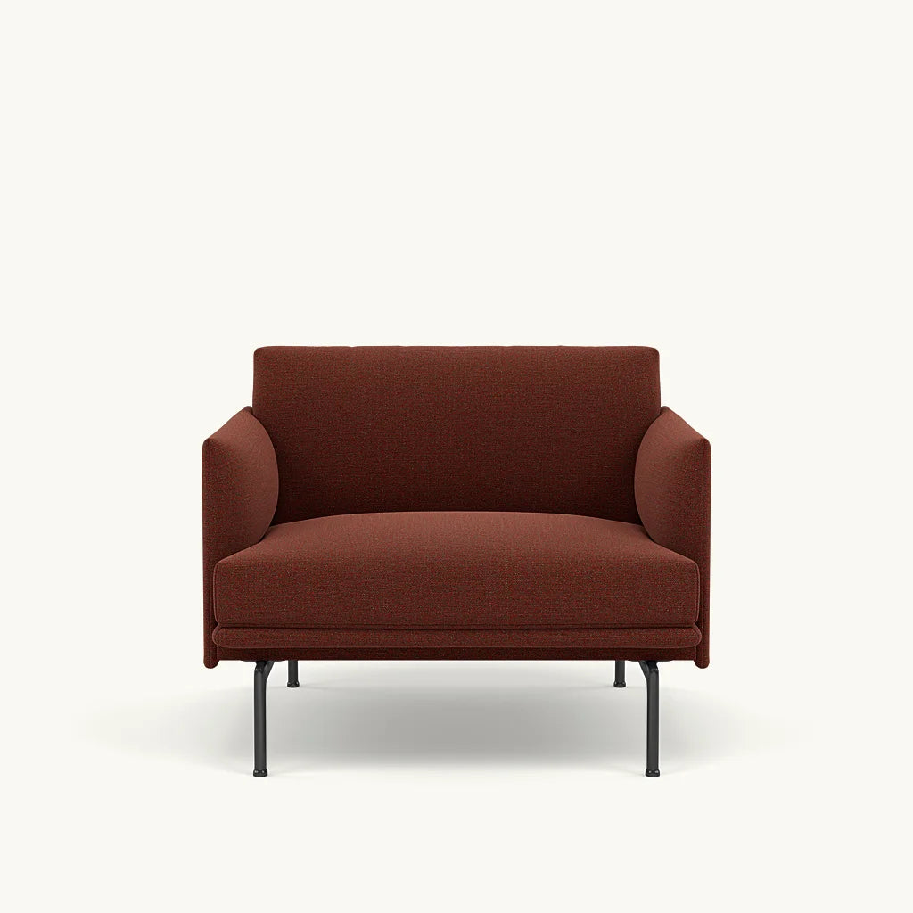 Muuto fauteuil Outline - Ecriture 580 met zwart onderstel