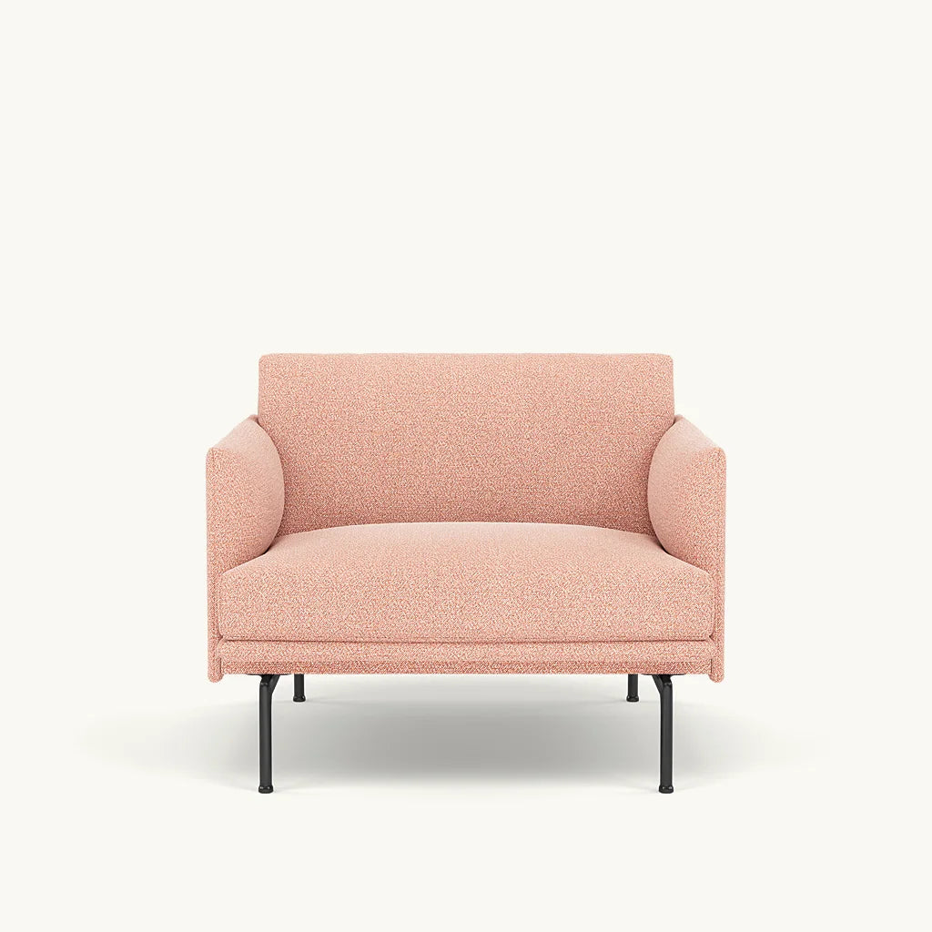 Muuto fauteuil Outline - Ecriture 640 met zwart onderstel