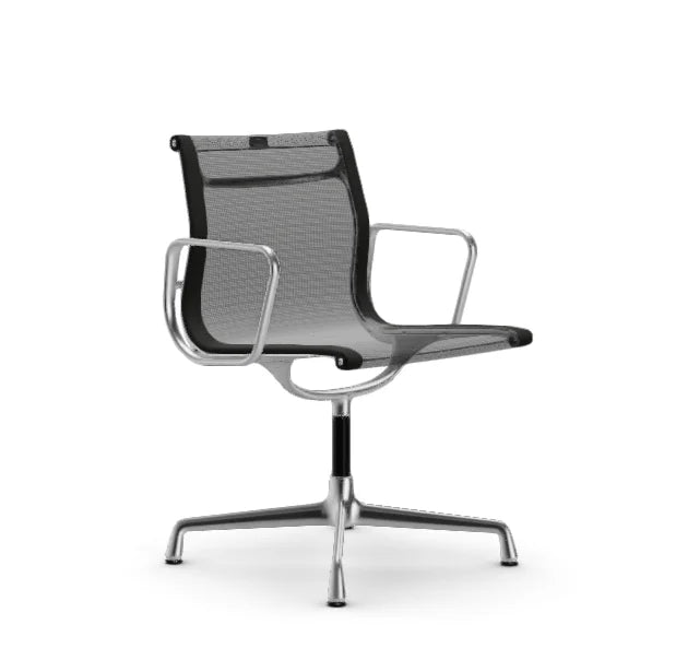 vitra Eames Aluminium Chair EA 104 - Dine - Netweave - Netweave nero - verchroomd onderstel