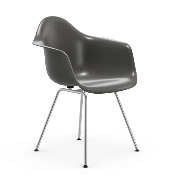 vitra Eames Fiberglass Armchair DAX - verchroomd onderstel - elephant hide grey