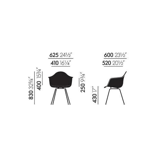 vitra Eames Fiberglass Armchair DAX - wit onderstel