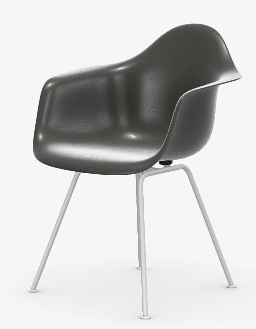 vitra Eames Fiberglass Armchair DAX - wit onderstel - elephant hide grey