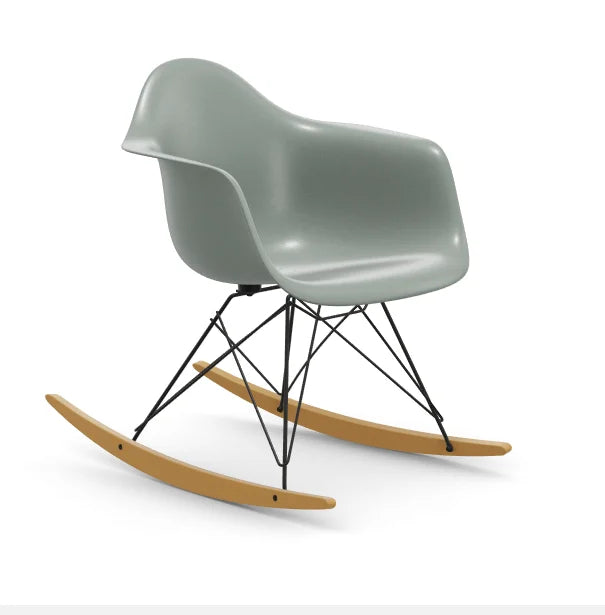 vitra Eames Fiberglass Armchair RAR - zwart onderstel - sea foam green - licht