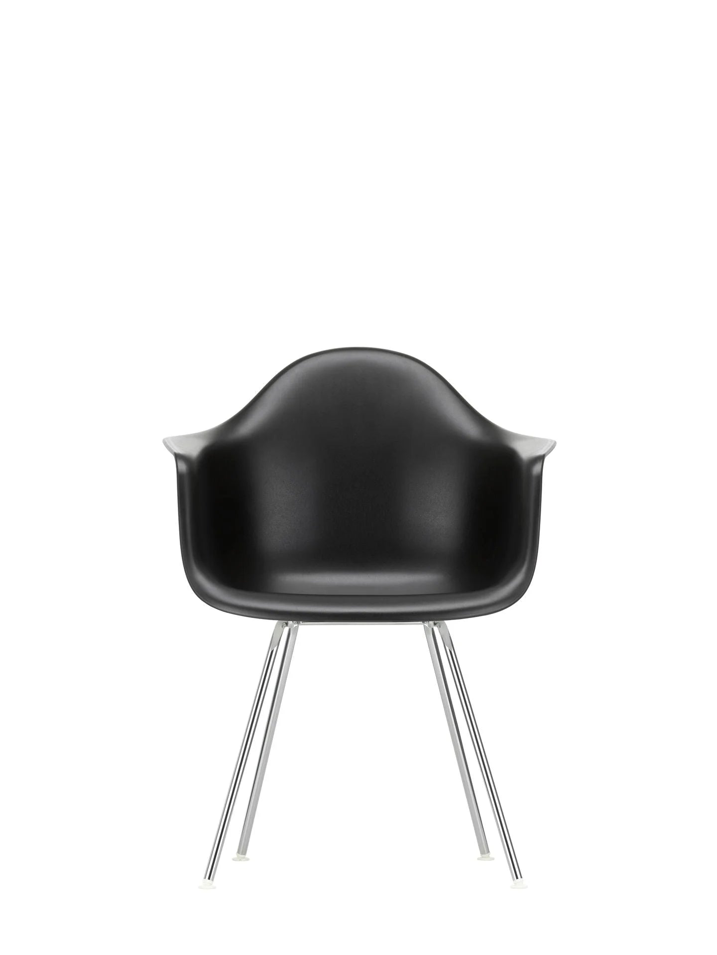 vitra Eames Plastic Armchair DAX RE - verchroomd onderstel - deep black RE