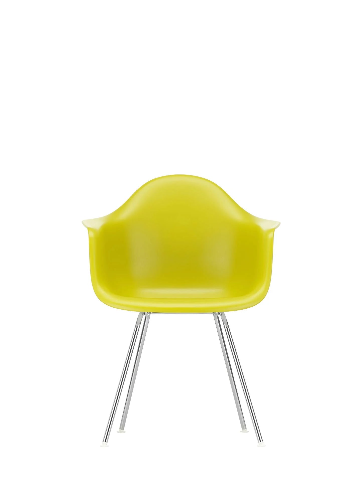vitra Eames Plastic Armchair DAX RE - verchroomd onderstel - mustard RE