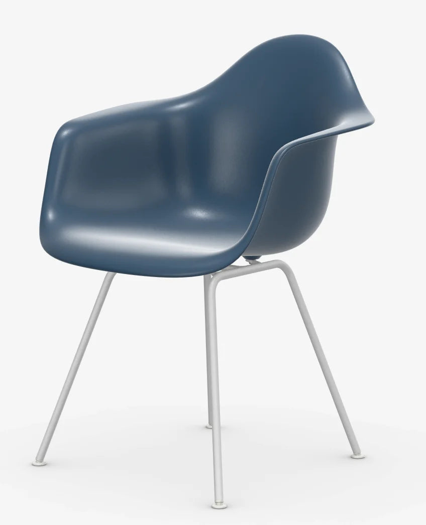 vitra Eames Plastic Armchair DAX RE - wit onderstel - sea blue RE