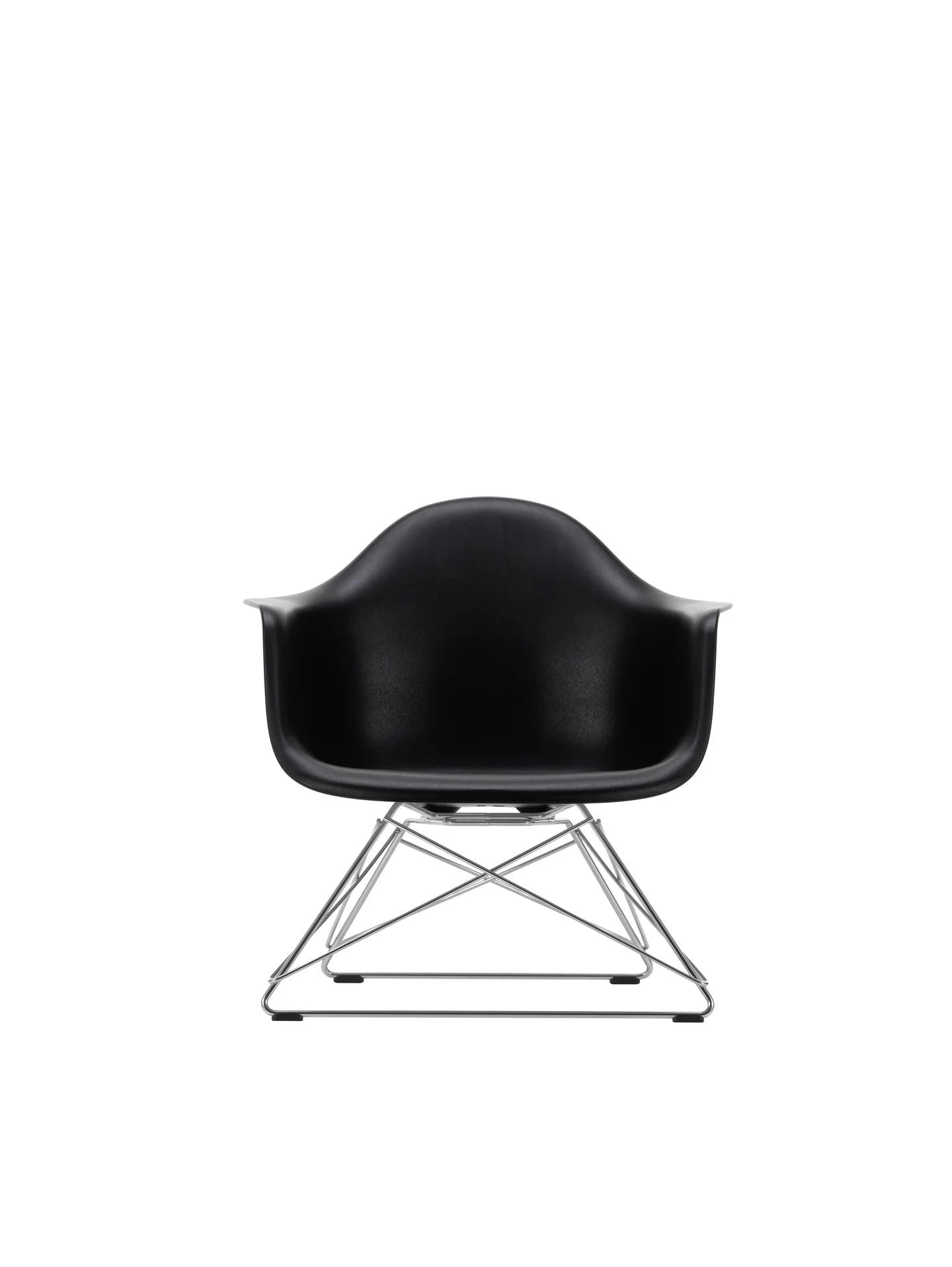 vitra vitra Eames Plastic Armchair LAR RE - verchroomd onderstel - deep black RE