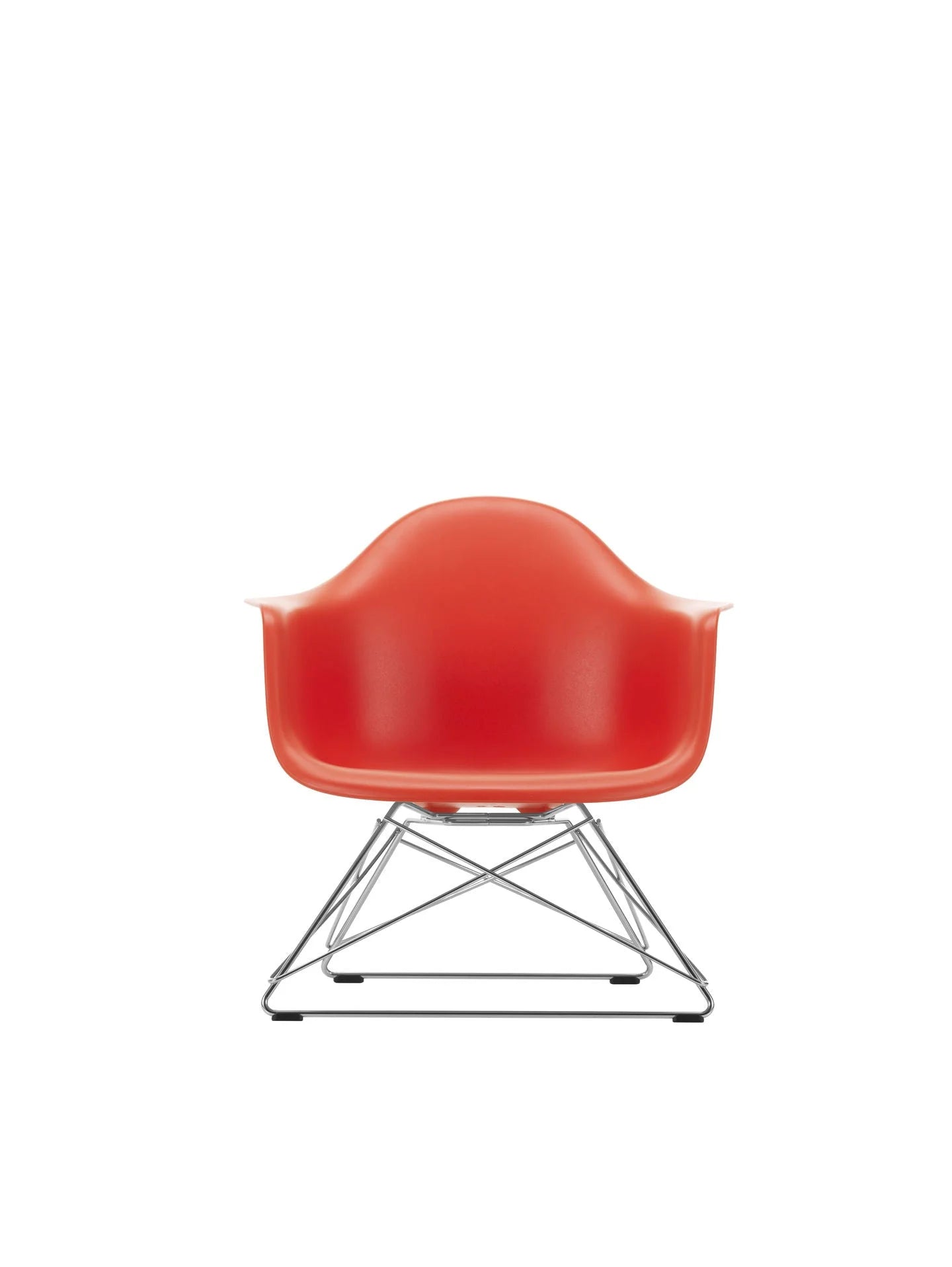 vitra vitra Eames Plastic Armchair LAR RE - verchroomd onderstel - poppy red RE