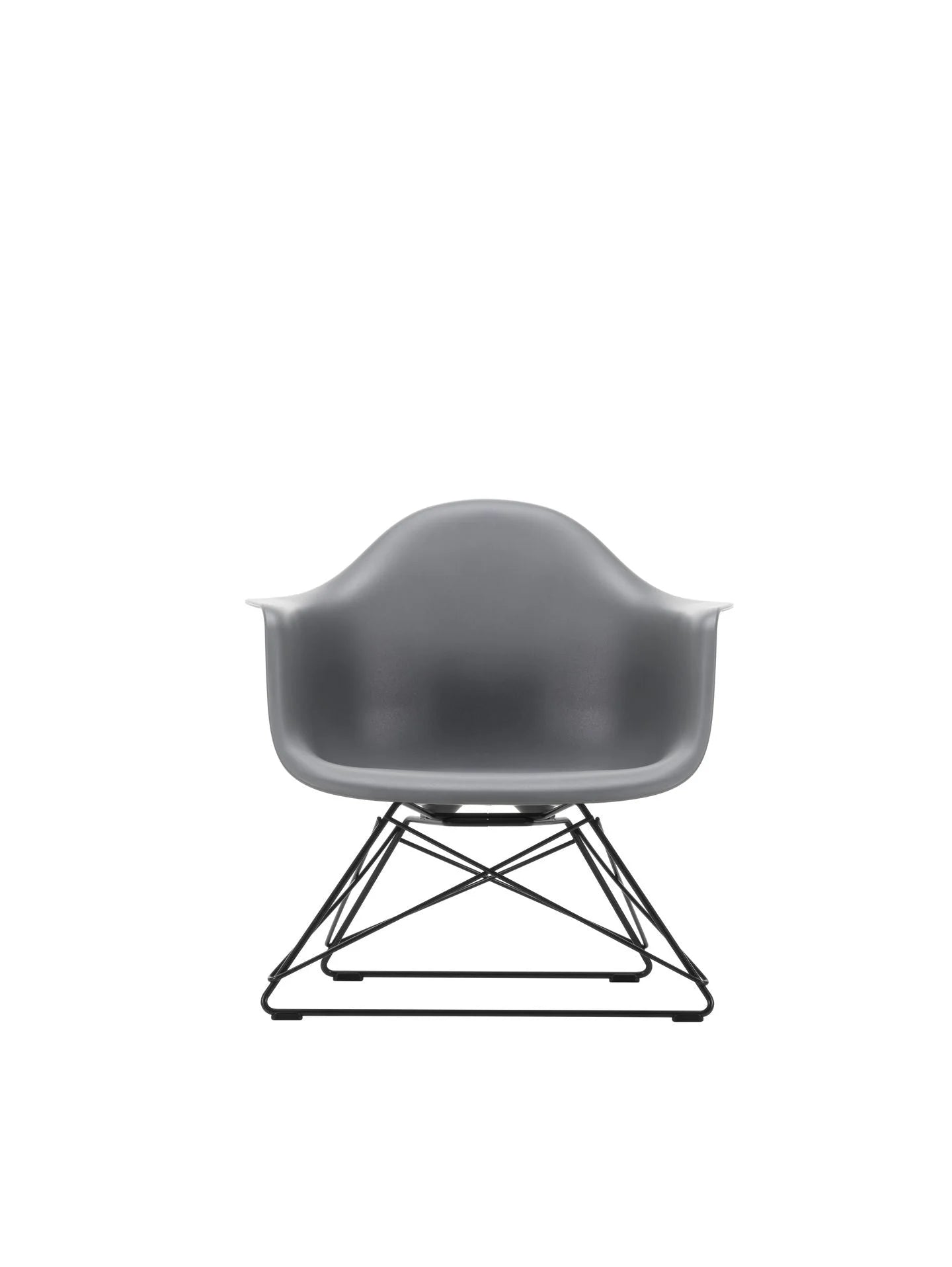 vitra Eames Plastic Armchair LAR RE - zwart onderstel - Granite grey RE