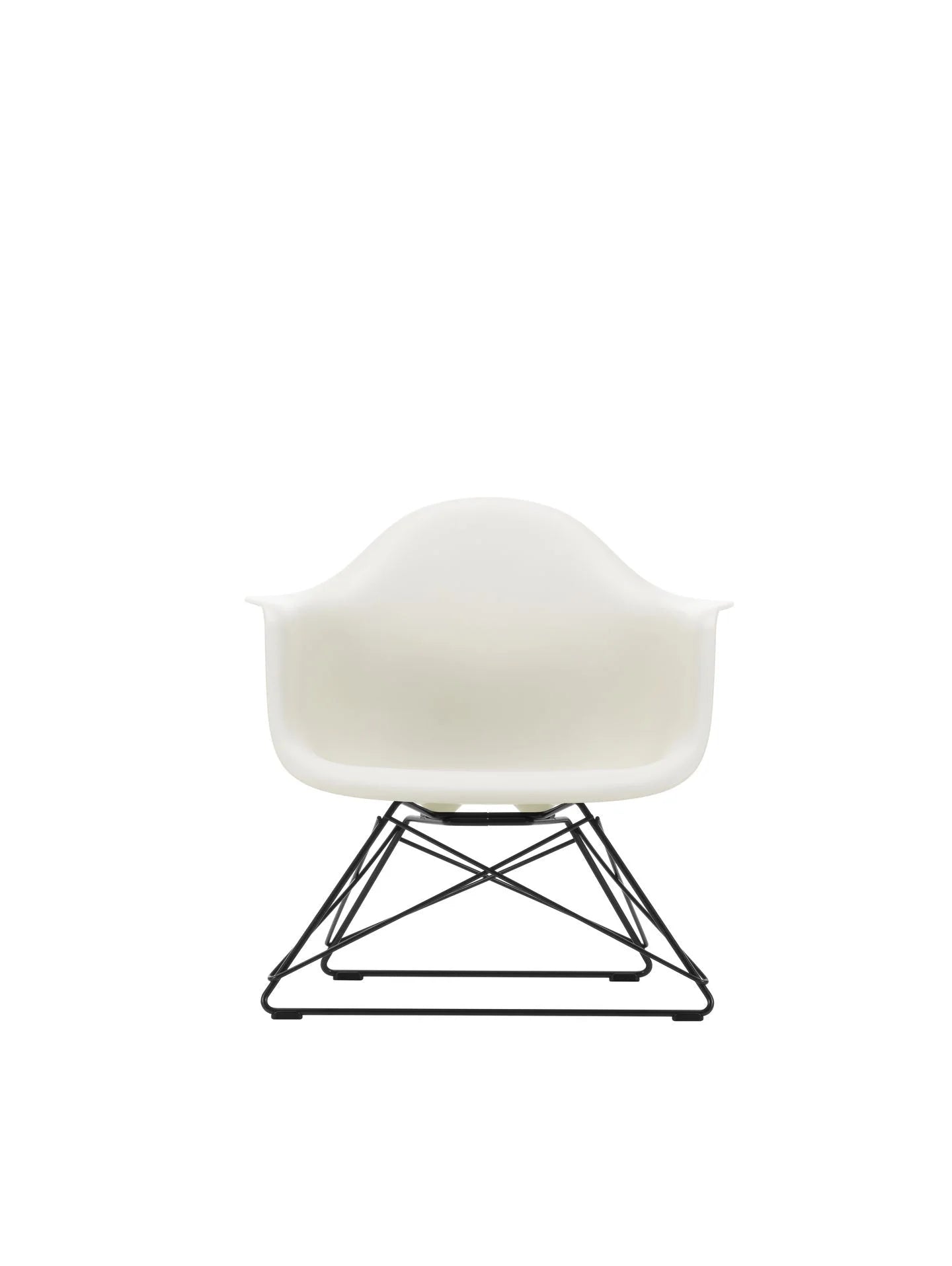 vitra Eames Plastic Armchair LAR RE - zwart onderstel - pebble RE