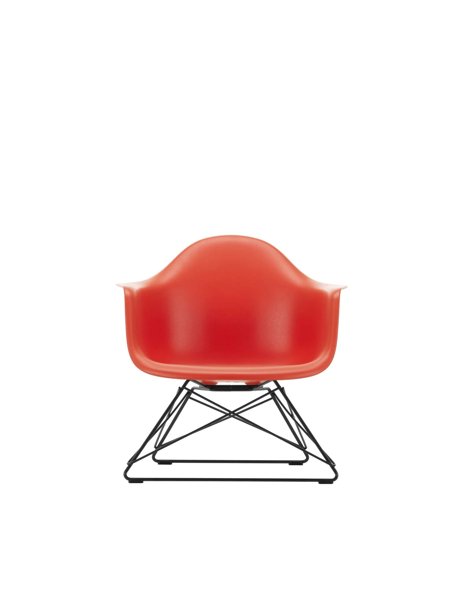 vitra Eames Plastic Armchair LAR RE - zwart onderstel - poppy red RE