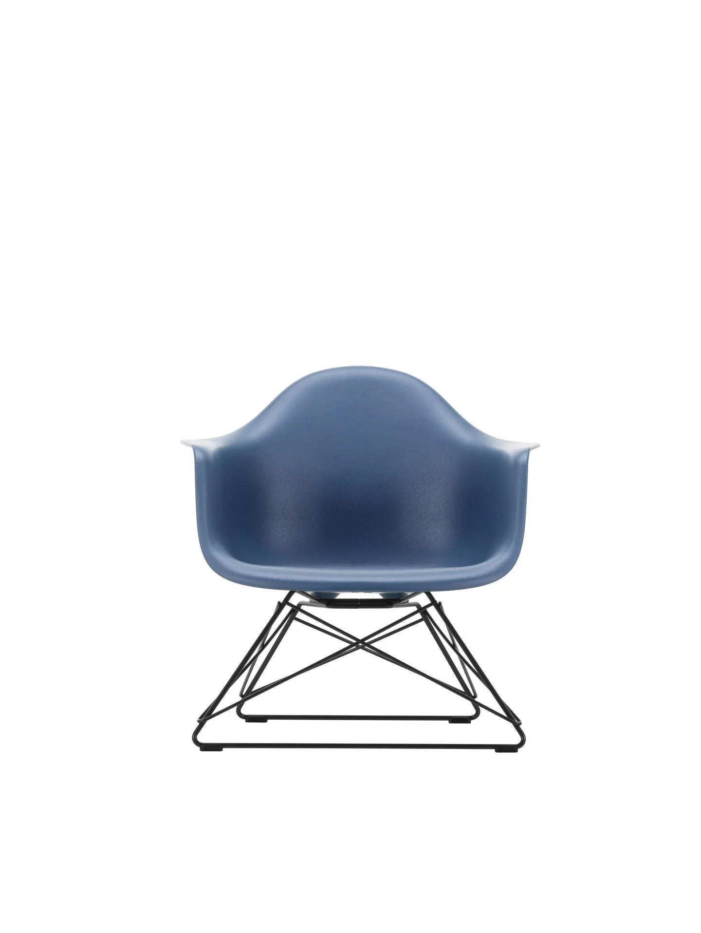 vitra Eames Plastic Armchair LAR RE - zwart onderstel - sea blue RE