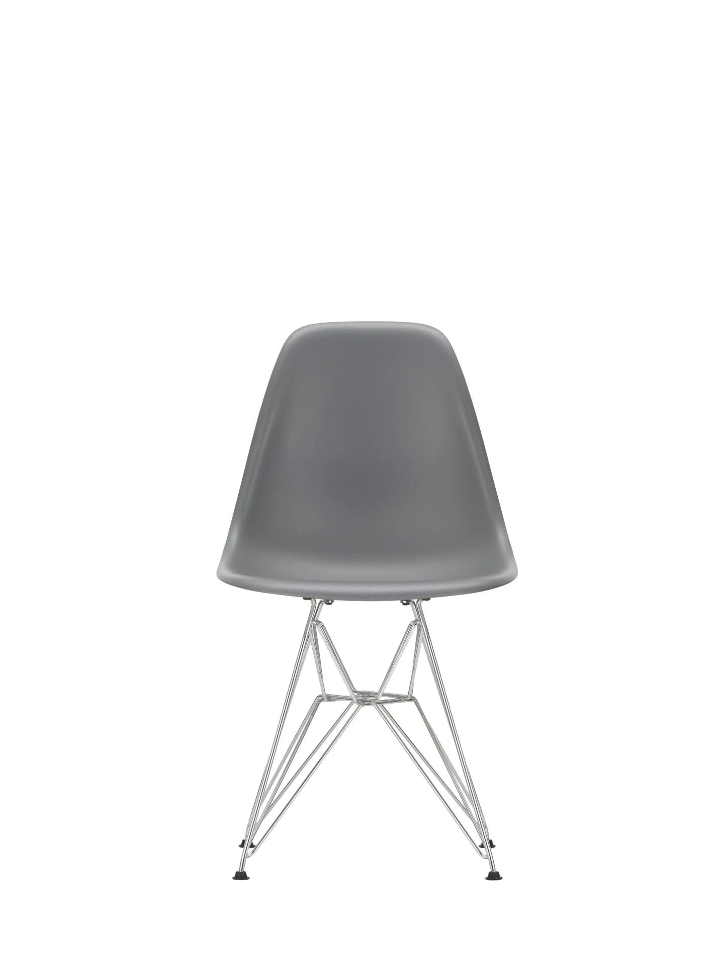 vitra Eames Plastic chair DSR RE - verchroomd onderstel - Granite grey RE
