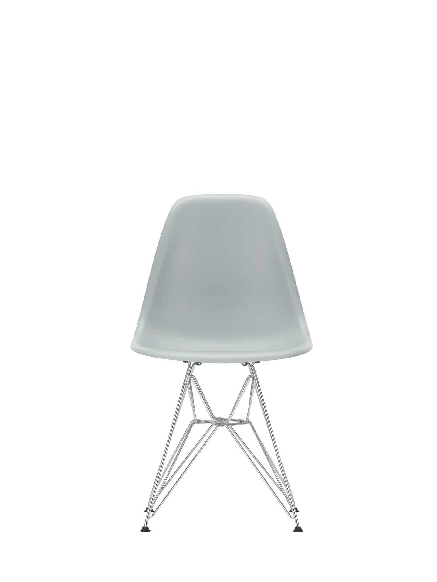 vitra Eames Plastic chair DSR RE - verchroomd onderstel - Light Grey RE
