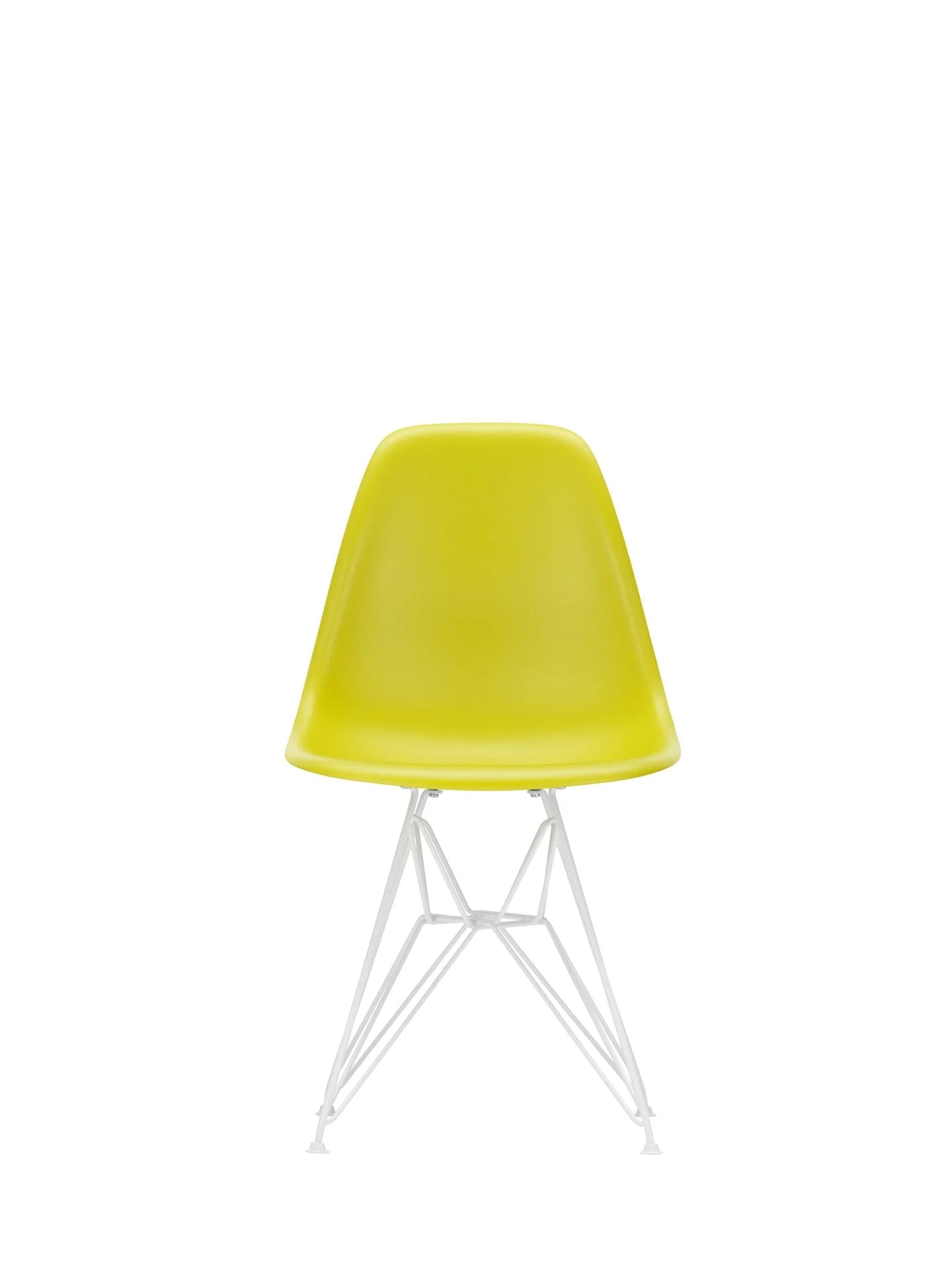 vitra Eames Plastic chair DSR RE - wit onderstel - mustard RE
