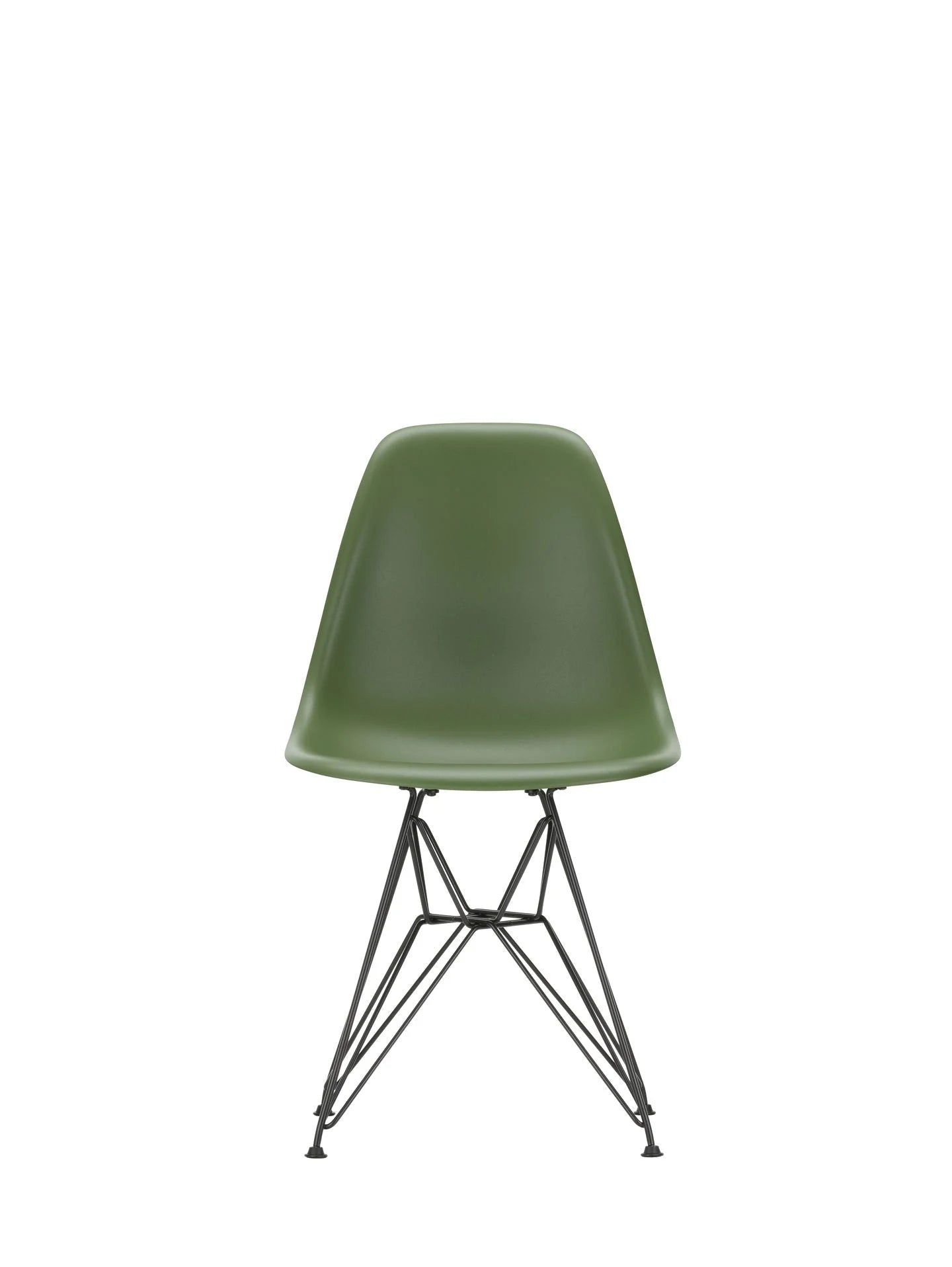 vitra Eames Plastic chair DSR RE - zwart onderstel - forest green RE