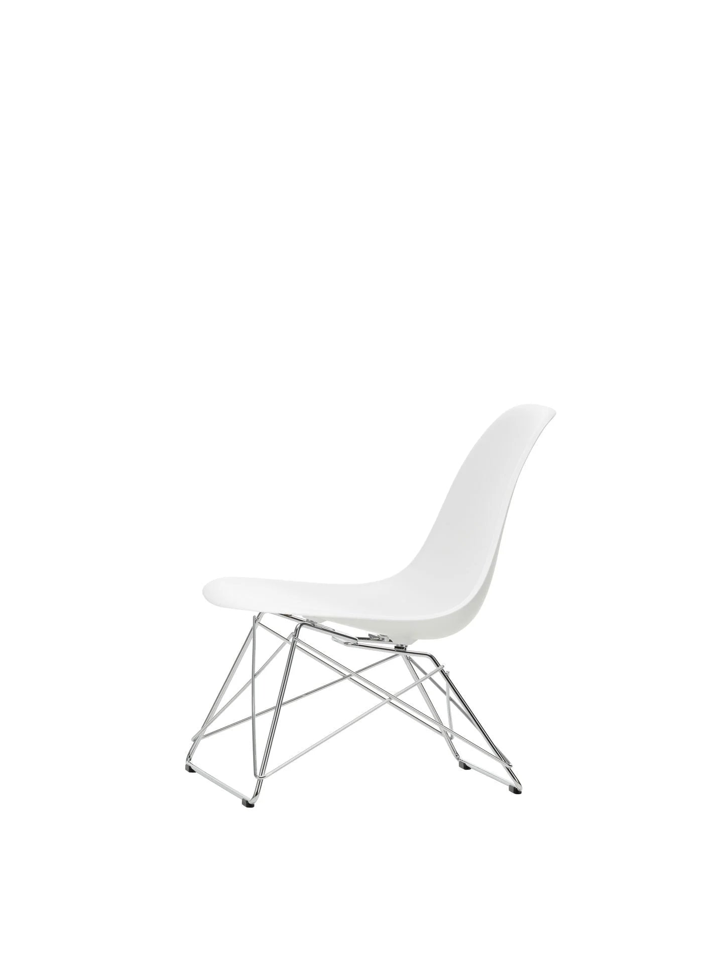vitra Eames Plastic Side chair LSR RE - verchroomd onderstel - cotton white RE