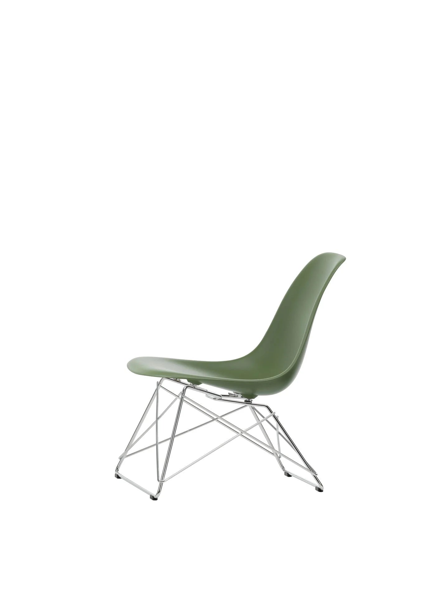 vitra Eames Plastic Side chair LSR RE - verchroomd onderstel - forest green RE