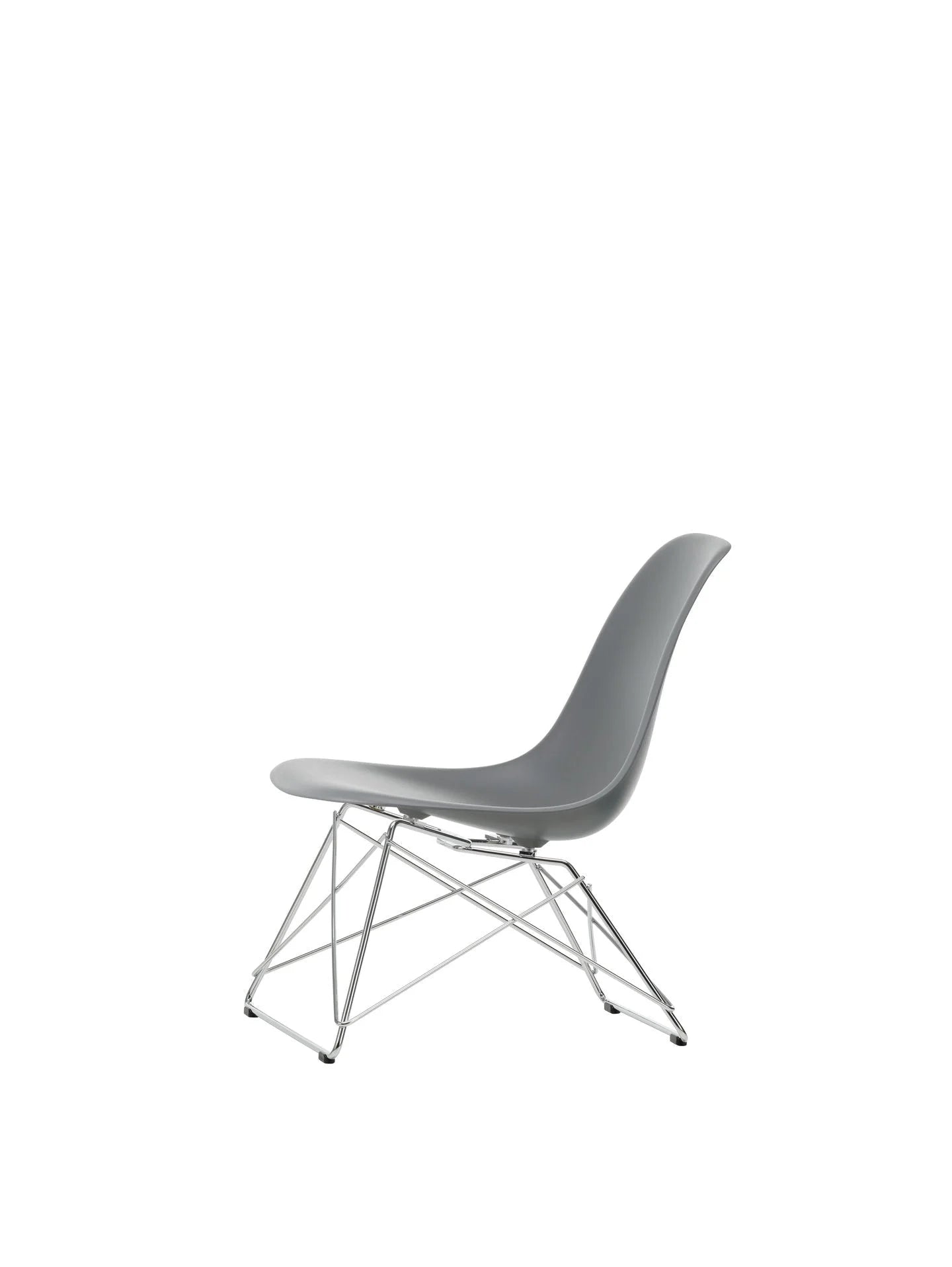 vitra Eames Plastic Side chair LSR RE - verchroomd onderstel - Granite grey RE