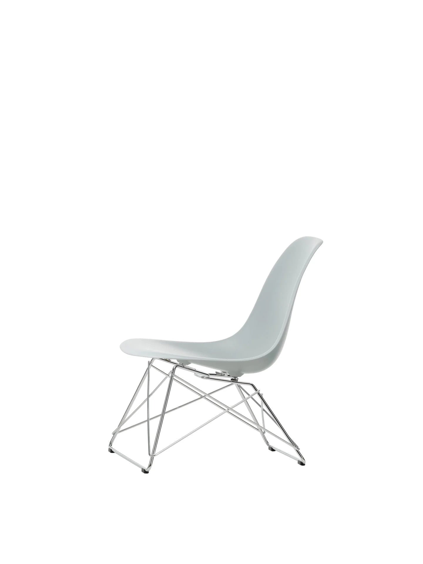 vitra Eames Plastic Side chair LSR RE - verchroomd onderstel - Light Grey RE