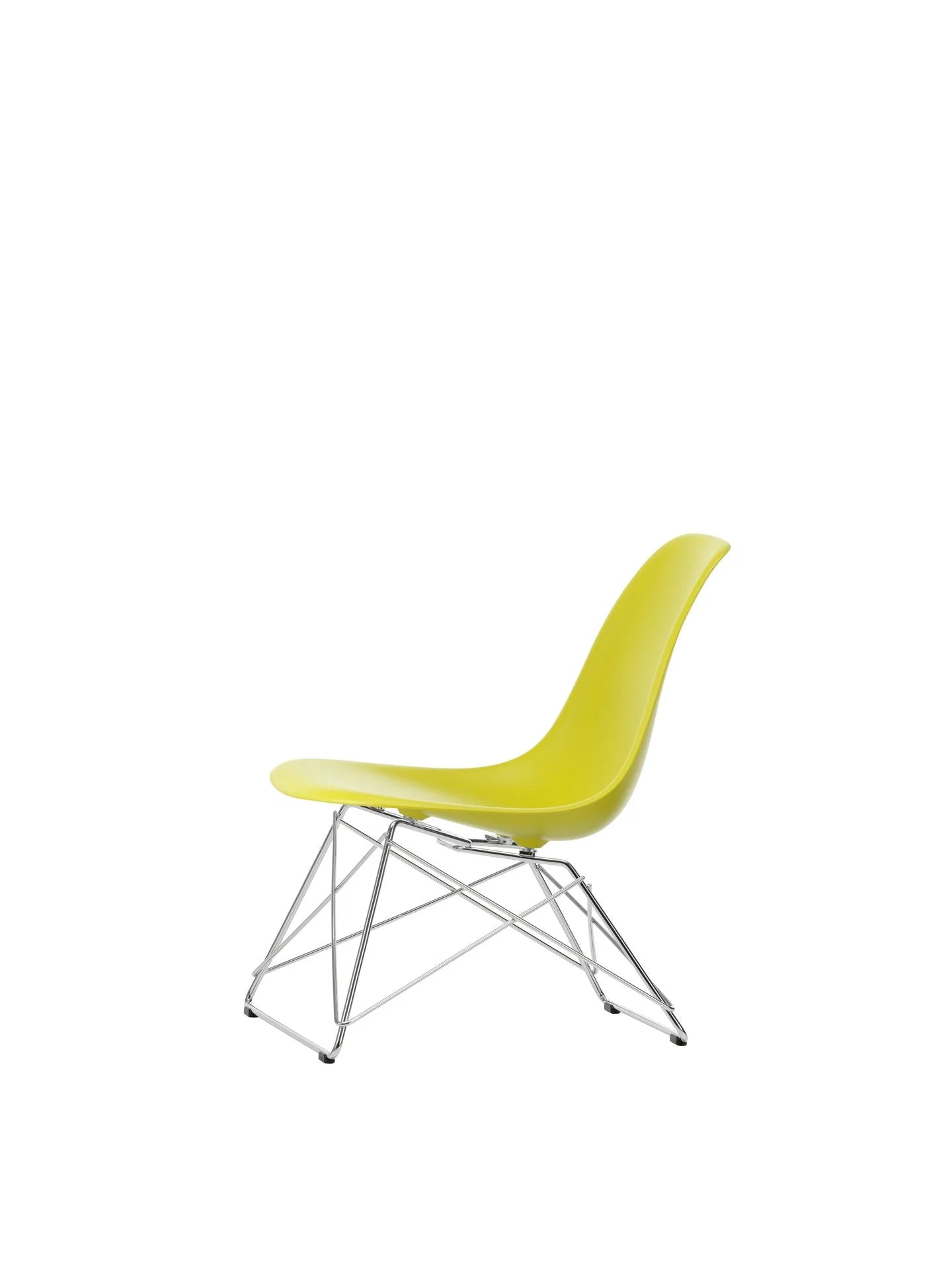 vitra Eames Plastic Side chair LSR RE - verchroomd onderstel - mustard RE
