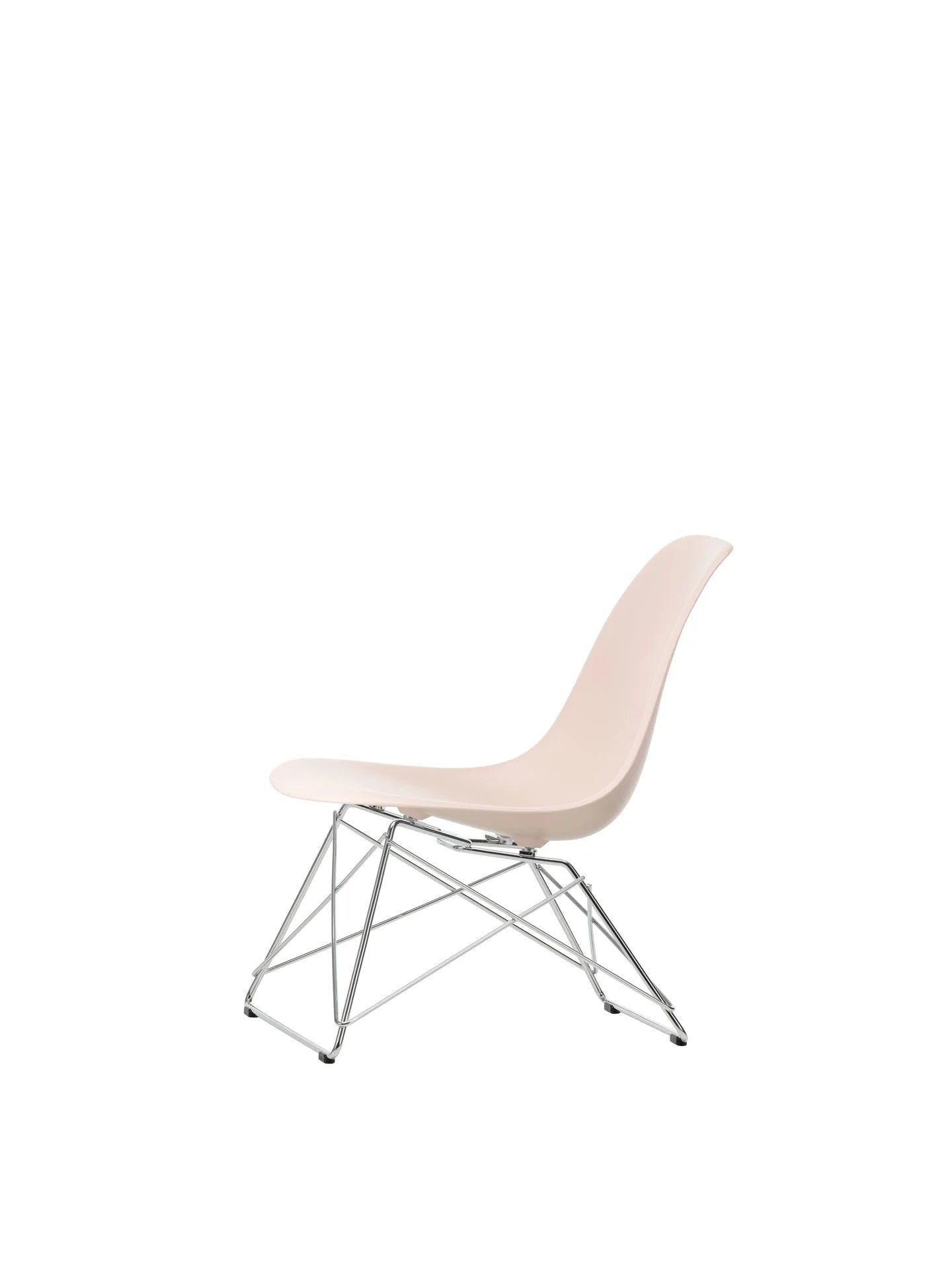 vitra Eames Plastic Side chair LSR RE - verchroomd onderstel - pale rose RE