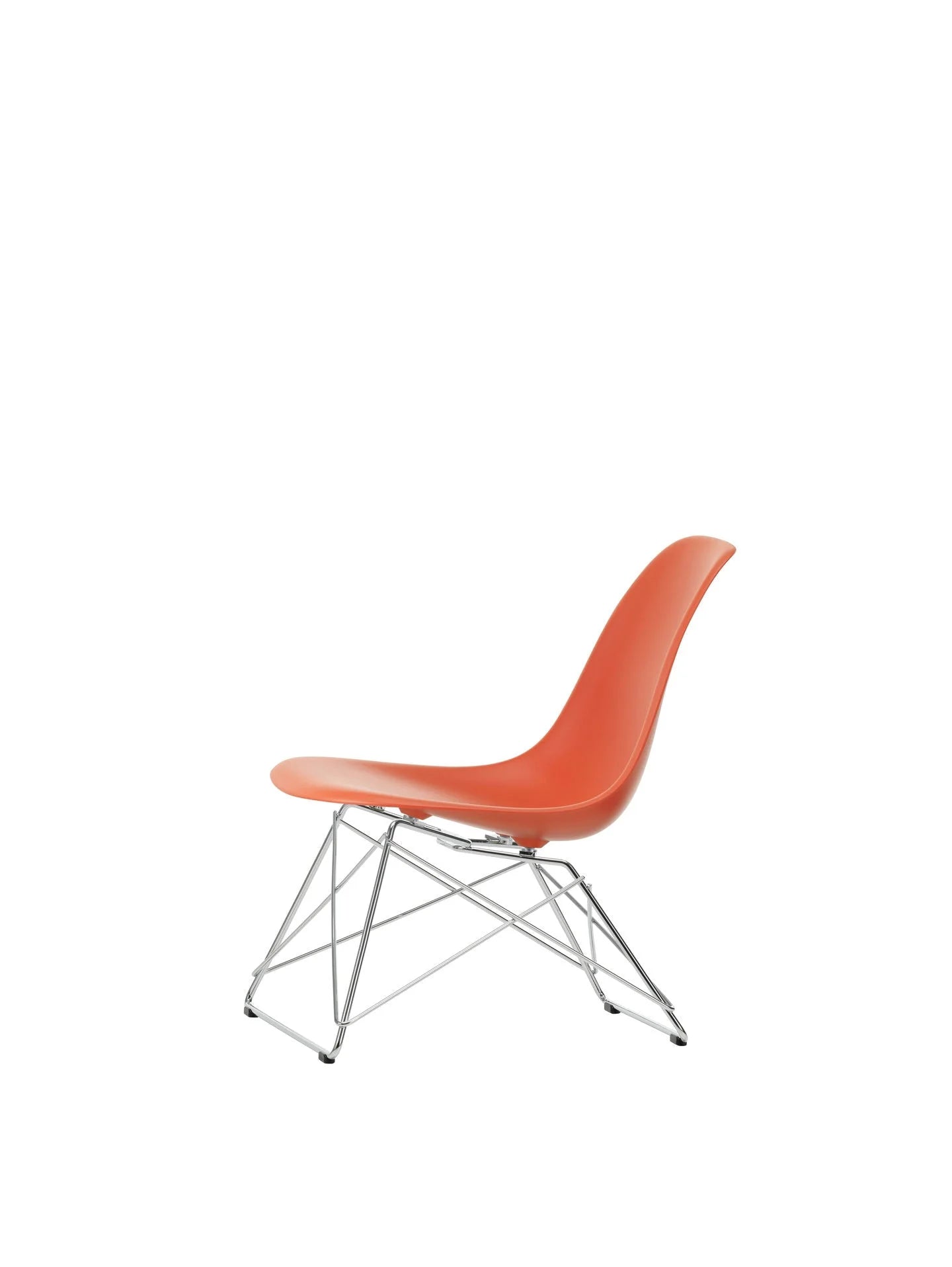 vitra Eames Plastic Side chair LSR RE - verchroomd onderstel - poppy red RE