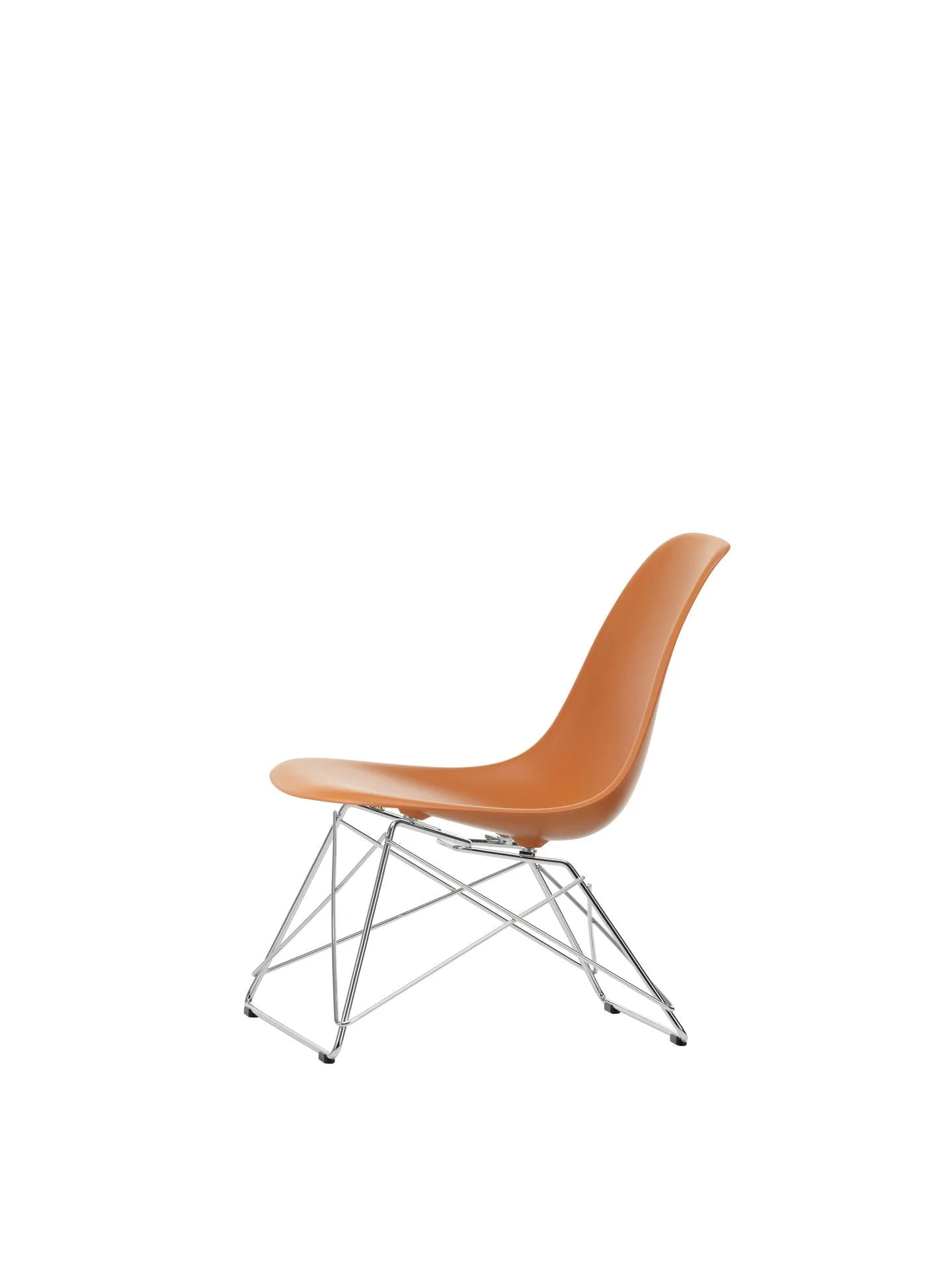 vitra Eames Plastic Side chair LSR RE - verchroomd onderstel - Rusty Orange RE