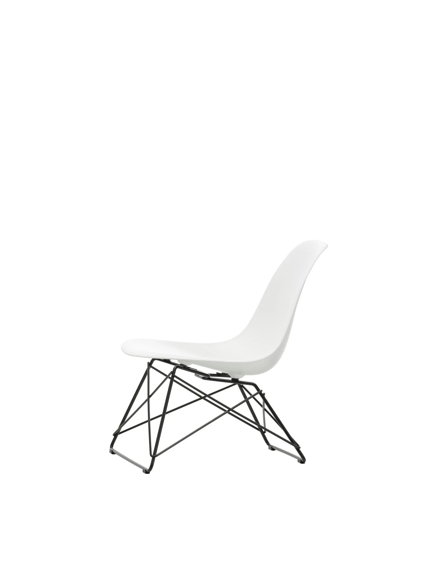 vitra Eames Plastic Side chair LSR RE - zwart onderstel