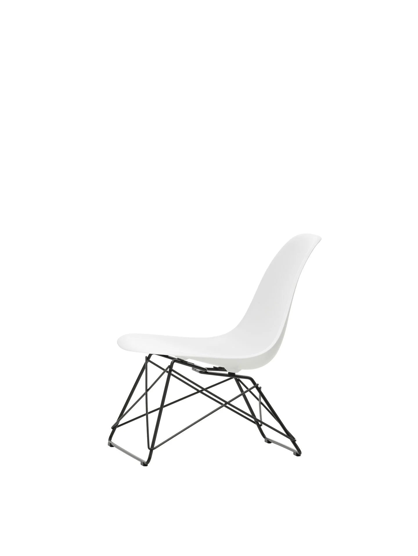 vitra Eames Plastic Side chair LSR RE - zwart onderstel - cotton white RE