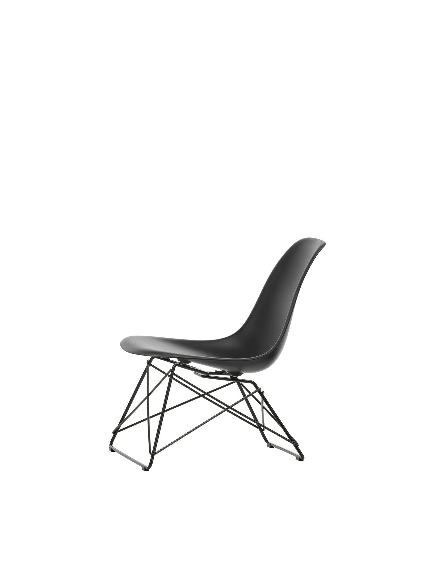 vitra Eames Plastic Side chair LSR RE - zwart onderstel - deep black RE
