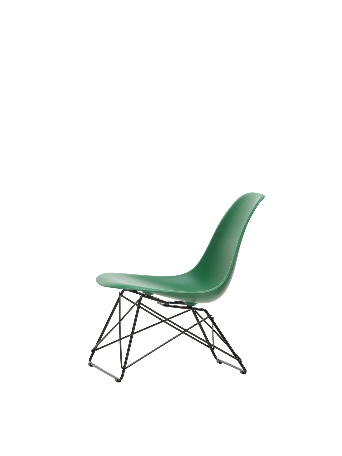 vitra Eames Plastic Side chair LSR RE - zwart onderstel - Emerald RE