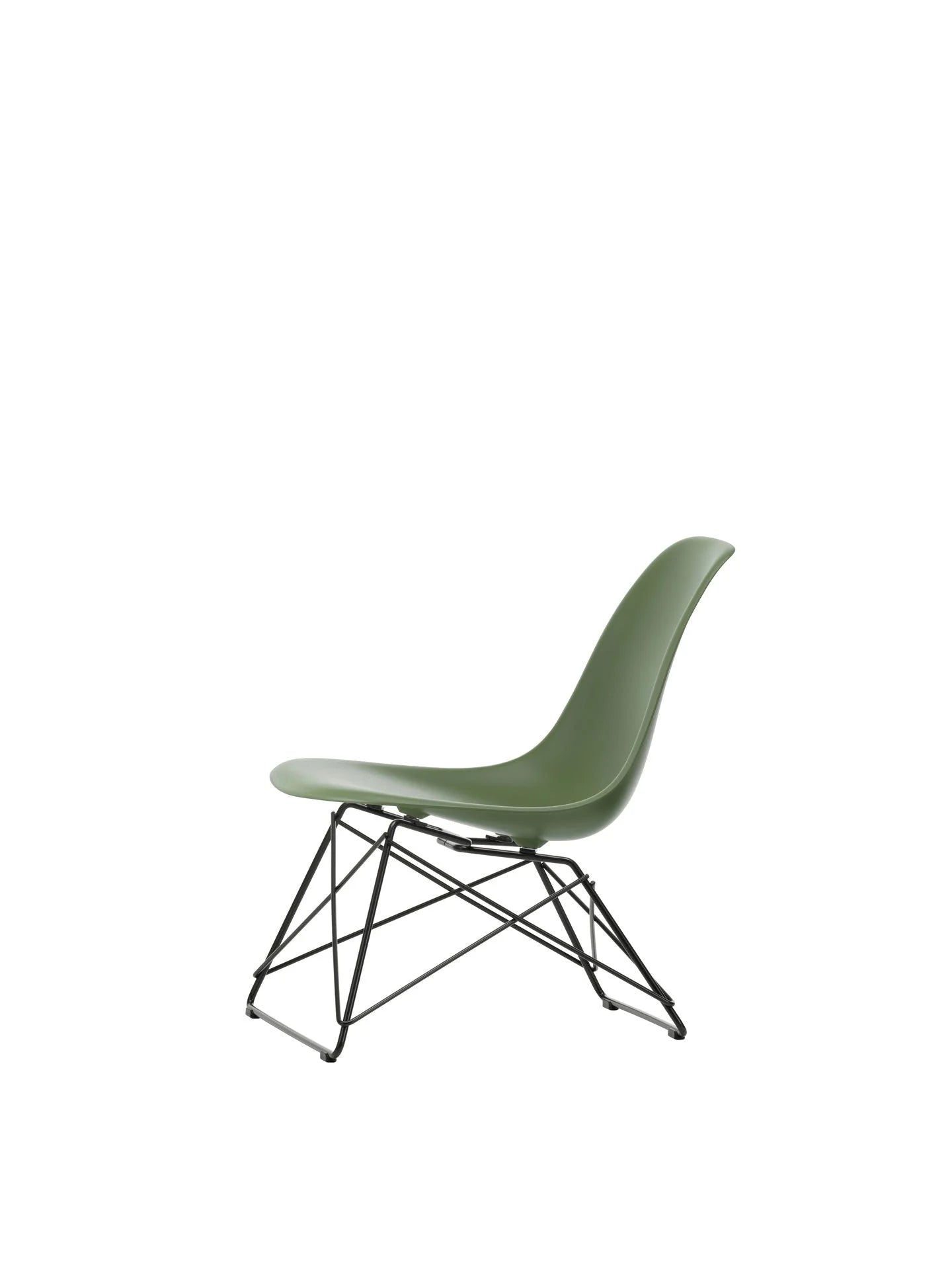 vitra Eames Plastic Side chair LSR RE - zwart onderstel - forest green RE